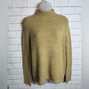 Blank NYC Tan Cowl Neck wool Sweater with Ribbed Texture/size S